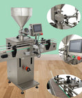 Badass Auto Liquid Filling Machine With Single Head Servo Pump And Steel Conveyor Belt For Viscous Sauces Honey Jam Bottling Shop Grade No Fuss 110V Rig, featuring digital controls and stainless steel construction.