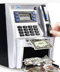 Realistic ATM Piggy Bank For Kids And Adults With Card And PIN Mini Black ATM Machine For Deposits Withdrawals Coin Reader