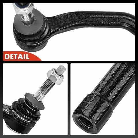 Front Outer Tie Rod End For Ford Fusion 2013 To 2020 Edge 2015 To 2021 Lincoln MKZ 2013 To 2020 MKX 2016 To 2018 Direct Fit OE Style Steering Linkage Easy Install For Driver And Passenger Side detail view of black metal tie rod end