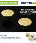 Twenty Pack Dope Gold Cabinet Knobs Hammered Solid Brass Round Drawer Pulls And Handles For Kitchen Cabinets 1 3 16 Inch Diameter Dresser Hardware Durable Brass