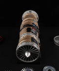 Kickass Metal Turbofan Engine Model Kit For Aviation Buffs 1 10 Scale Cutaway Aircraft Engine Display 600 Piece Assembly Project showing detailed engine front.