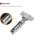 2 Pack Full Overlay Cabinet Hinges Clip On Soft Close Concealed European Hinges For Your Kitchen Cabinets With 105 Degree Opening