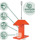 Durable Recycled Plastic Citrus Sampler Oriole Bird Feeder with Dual Sided Feeding 2 Removable Glass Dishes and Fruit Spikes