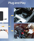 Dual Charging Solar Battery Trickle Charger Maintainer With OBD II Plug And Alligator Clips 12V Waterproof Kit connections