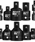 Impact Socket Adapter And Reducer Set For SAE Sizes One Quarter Through Three Quarters Inch With CR-MO Steel Construction