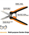 Multipurpose 8 Inch Garden Shears With Sheath And Soft Grip Handle Pruning Scissors For Gardening Serrated Edge And Wire Cutter