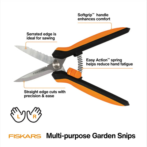 Multipurpose 8 Inch Garden Shears With Sheath And Soft Grip Handle Pruning Scissors For Gardening Serrated Edge And Wire Cutter