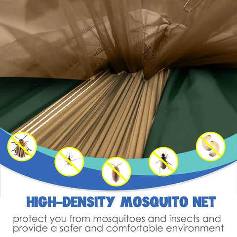 Close-up of bug net on Cozy Double Camping Hammock With Bug Net For Outdoors Hiking And Travel Built Tough For Real Life