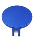 Universal Aluminum Slotted Grooved Magnetic Jack Pad With Frame Rail Protection, blue CNC machined billet aluminum, top view