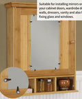 20 Pack Brown Plastic Glass Retainer Clips For Bathroom Mirrors And Cabinet Doors Heavy Duty Window Holders mounted on a wall cabinet.