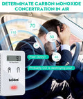 Low Level Carbon Monoxide Detector For Cars And Planes, Fast 9ppm Alarm, Portable CO Detector For Vehicles, White