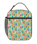 Desert Cactus Flower Insulated Lunch Bag Tote Portable Lunch Box That Keeps Food Fresh For Hours with colorful cactus design