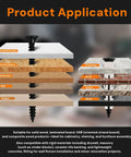 Product application of 255 Piece Heavy Duty Black Flat Head Wood Screw Kit Number Six And Eight for various materials.