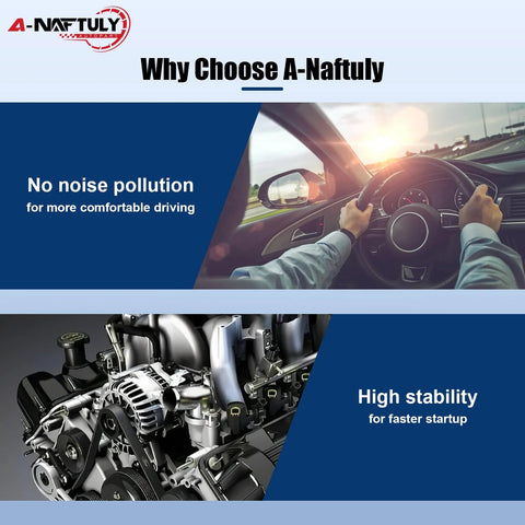 Interior view of car dashboard and engine promoting A-Nafutly's quiet and stable alternator for comfortable driving.