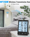 Wireless Remote Outdoor Sensor For Weather Stations, Outdoor Temperature And Humidity Monitor, 200 Ft Transmission, Replacement Sensor For Indoor Outdoor Thermometers on display