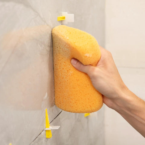 Extra Large Grout Cleaning Sponge 6 Pack Be The Grout Cleanup Beast With Premium Density And High Water Holding Capacity Heavy Duty Tile Sponge For Easy Excess Grout Removal Rounded Corners Yellow