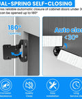 Top Tier 4 Pack Overlay Cabinet Door Hinges Slick Matte Black Finish With Self Closing Build and Heavy Duty Silicone Dampers for 180° opening.