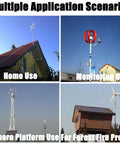 Vertical Lantern Wind Turbine Generator Kit with Controller, 4000W-6000W Output, 24V System installed in various locations