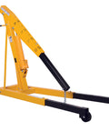 Heavy Duty Steel Engine Hoist With Telescoping Legs And Adjustable Boom Supporting 6000 Lb for effortless garage lifts, yellow finish.