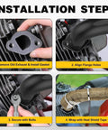 Installation steps for Exhaust Header Pipe Kit For Predator 212cc 224cc And GX160 GX200 Engines Coleman CT200U Mini Bike