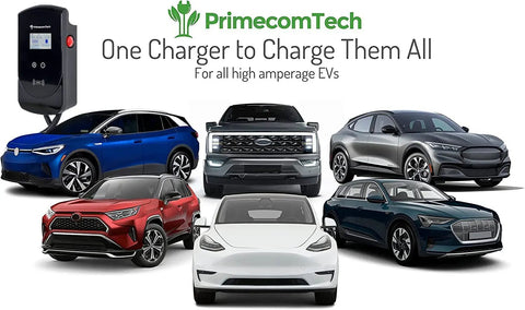 Smart Level 2 EV Charger for US J1772 and Type1 CEE Plug, 220/240V Wall EVSE, 32-40A with electric vehicles
