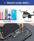 DIY Friendly IPhone 12 Pro Max Earpiece Replacement Kit With Proximity Sensor Flex Cable And Light Sensor, All In One Speaker Assembly With Tools For A2411 A2342 A2410 A2412, tools and earpiece shown