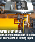 Close-up of depth stop guide on 12 Inch Dovetail Jig With Templates, Router Bits, And Guide Bushing For Half Blind And Through Dovetails