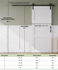 Dimensions and specifications of Knockout Farmhouse Style 32 By 84 Inch Sliding Barn Door With 6 Ft Smooth Operator Hardware Track.