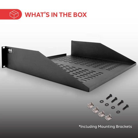 Heavy Duty 2U Vented Server Rack Shelf For Rock Solid Network Gear And Desktop Rigs with mounting brackets included.