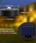 6 Pack Solar Light Replacement Tops for Hanging Lanterns with 7 Lumen Lantern Lids for Garden Patio Decor