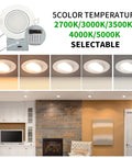 Dope 4 Inch LED Recessed Gimbal Lights 10 Pack With Junction Box Dimmable 9W 750LM Airtight, ceiling installation shown