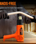 Heavy Duty 1800W Hot Air Gun With Dual Temperature Settings 572F And 1112F for shaping PVC piping in workshop.