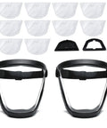 Two Pack Clear Face Shields For Full Face Protection No Fog Reusable Anti Fog Window With Adjustable Headband Unisex