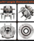 Front Left And Right Wheel Bearing And Hub Assembly For 2015 2021 Chevrolet Colorado And 2015 2021 GMC Canyon, multi-angle view