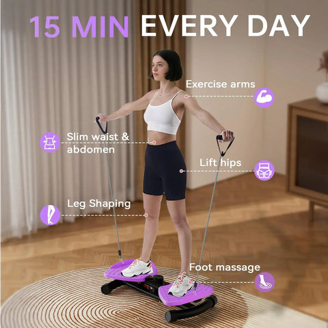 Person using 440 Lbs Weight Capacity Waist Twister Machine for Slim Waist and Core with Smart LED Display in living room