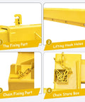 Top Tier Badass 5 Ton 11000 Lb Bidirectional Adjustable Crane Boom Forklift Attachment features lifting hook holes and chain fixing part.
