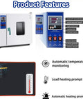 Kickstart Your Projects With This 16 Liter Lab Forced Air Convection Drying Oven Featuring Digital Thermostat And Rock Solid Temp Control Timer For Constant Temperature Blast Drying Curing 110V settings and features overview.