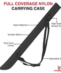 Durable Nylon Katana Sword Holder Case With Hard Lining And Adjustable Cross Chest Straps showcased with features labeled