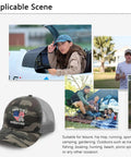 Military Wife Of A Vietnam Veteran Trucker Hat For Women Adjustable Buckle Cap with camouflage print and veteran's emblem