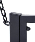 Close-up of steel frame and chain for Two Person Front Porch Swing Bench For Outdoor Chill Sessions, Heavy Duty Steel Swing Chair.