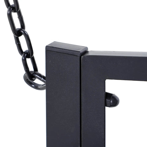 Close-up of steel frame and chain for Two Person Front Porch Swing Bench For Outdoor Chill Sessions, Heavy Duty Steel Swing Chair.