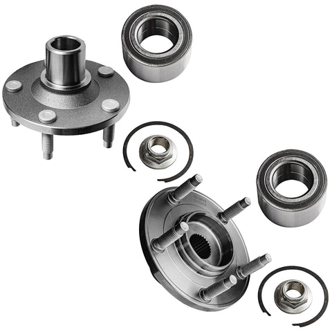 Beefed Up Front And Rear Wheel Bearing And Hub Kit For Ford Escape 2001 To 2012 Mazda Tribute 2001 To 2011 Mercury Mariner 2005 To 2011 Five Lug Pattern