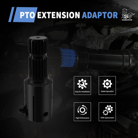 Heavy Duty Pto Shaft Extender Adapter Adds Four Inches To Tractor Reach Up To 125Hp with black finish and gear detail.