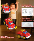 Tot Friendly Remote Control Car And Pickup Truck Toy For Kids Ages 2 To 4 being played with by toddler indoors.