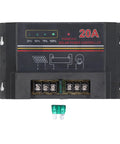 20 Amp 12 Volt Solar Discharge Controller With High Speed CPU Microprocessor And Multiple Protections For Solar Power Systems Street Lights And Ships Data Transmission Ready For Installation, black front panel