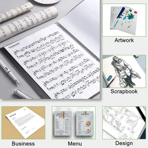 Rugged Binder With Clear Sleeves And 60 Sheet Protectors, Holds 120 Pages, Boss Level Presentation Book For Artwork, Sheet Music, And Documents, Green