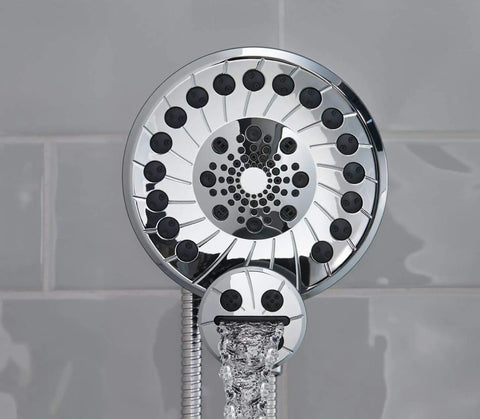 Two In One Shower Head And Wand Combo In Chrome Finish With No Tools Install In Minutes Lets You Run Head Or Wand Or Both