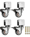 Heavy Duty 1.5 Inch Swivel Caster Wheels With Brake, Rolls Like A Dream On Furniture Or Office Chairs, Brown Tpr Rubber Replacement For Rolling Carts, Zero Fuss Install 4 Pack set of four casters with mounting bolts.