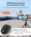 Pro Grade DSLR Style Phone Grip With Bluetooth Remote For iPhone And Android Phones displayed with tripod in mountain setting