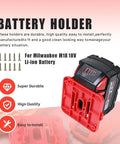 M18 18V Battery Holder Wall Mount 5 Pack Heavy Duty Storage Organizer With Lock for Li-ion Batteries